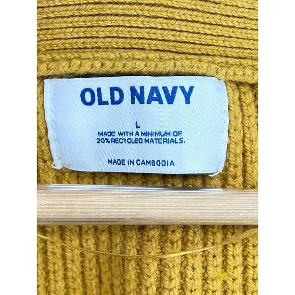 Relaxed Chunky Knit Cardigan Corkwood / Mustard Yellow Women’s Large - Picture 6 of 7